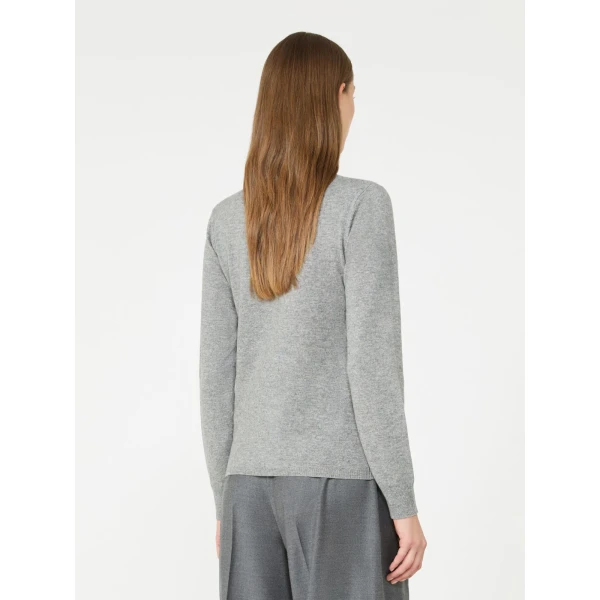 Max Mara Educata Wool and Cashmere Turtleneck Sweater in Medium Grey | Turtlenecks | Coveti