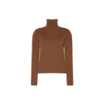 Max Mara Educata Wool and Cashmere Turtleneck Sweater in Tobacco | Turtlenecks | Coveti