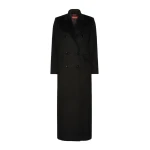Max Mara Effige Double-Breasted Tuxedo Wool Coat in Black | Wool Coat | Coveti