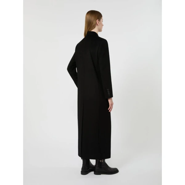 Max Mara Effige Double-Breasted Tuxedo Wool Coat in Black | Wool Coat | Coveti
