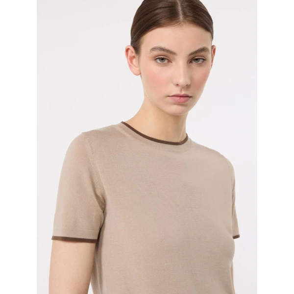Max Mara Egidio Short-Sleeved Wool Jumper in Beige | Sweaters | Coveti