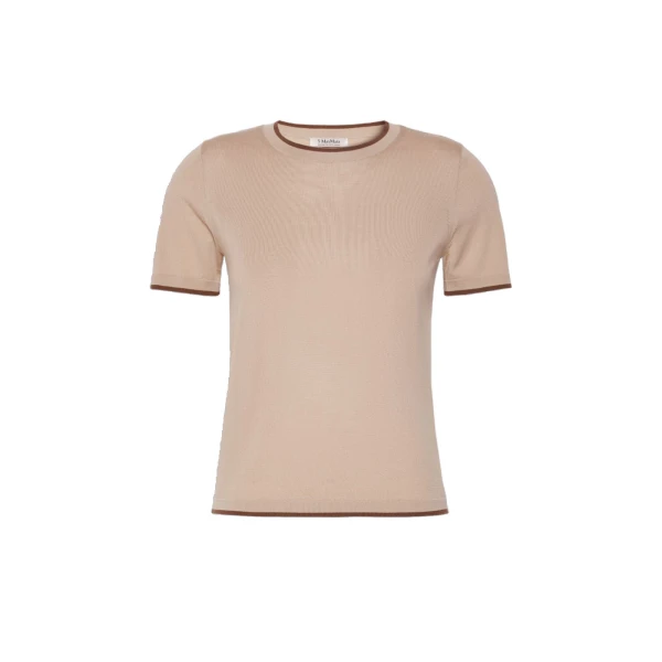 Max Mara Egidio Short-Sleeved Wool Jumper in Beige | Sweaters | Coveti