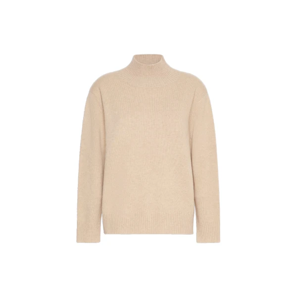 Max Mara Elegia Cashmere Roll-Neck Jumper in Beige | Turtlenecks | Coveti
