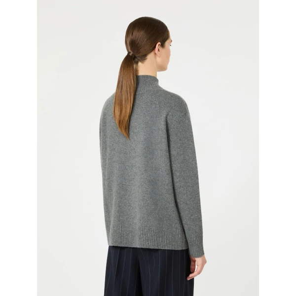 Max Mara Elegia Cashmere Roll-Neck Jumper in Dark Grey | Turtlenecks | Coveti