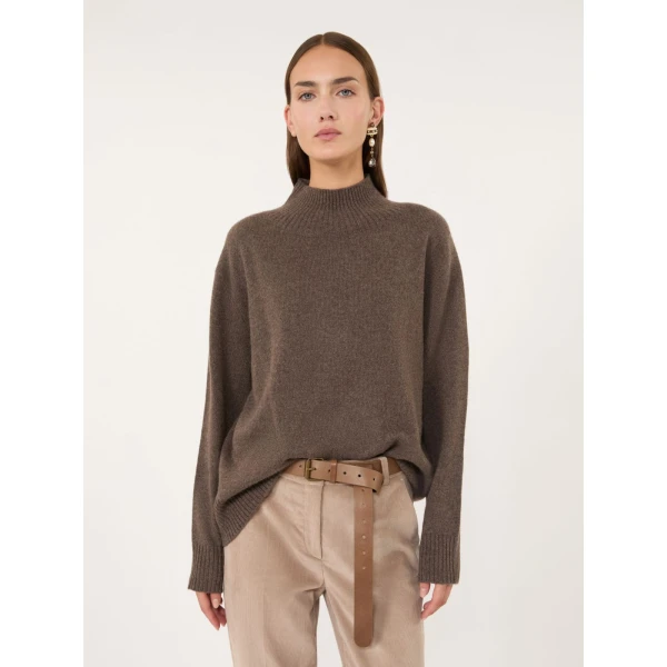 Max Mara Elegia Cashmere Roll-Neck Jumper in Marron Glace | Turtlenecks | Coveti