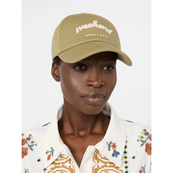 Max Mara Elfi Cotton Baseball Cap in Sage Green | Hats | Coveti