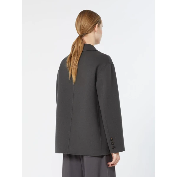 Max Mara Elfi Wool Drap Jacket in Dark Grey | Blazers | Coveti