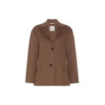 Max Mara Elfi Wool Drap Jacket in Mud | Blazers | Coveti