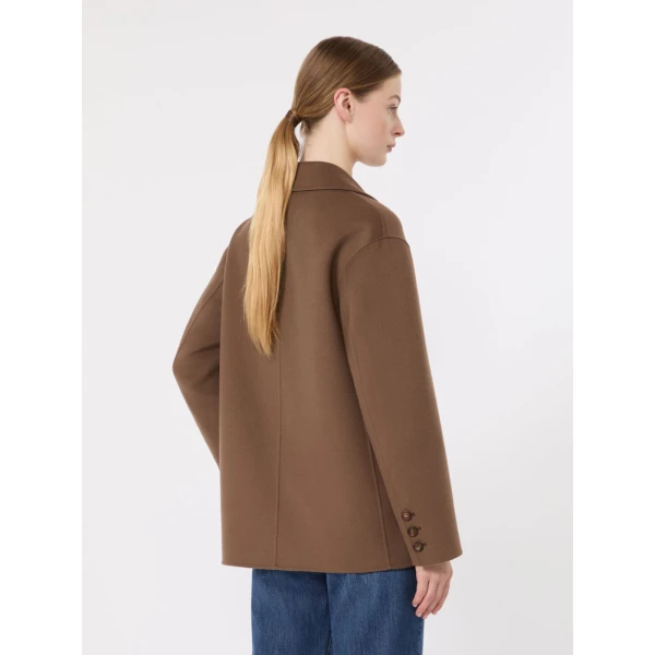 Max Mara Elfi Wool Drap Jacket in Mud | Blazers | Coveti