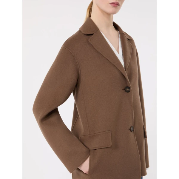 Max Mara Elfi Wool Drap Jacket in Mud | Blazers | Coveti
