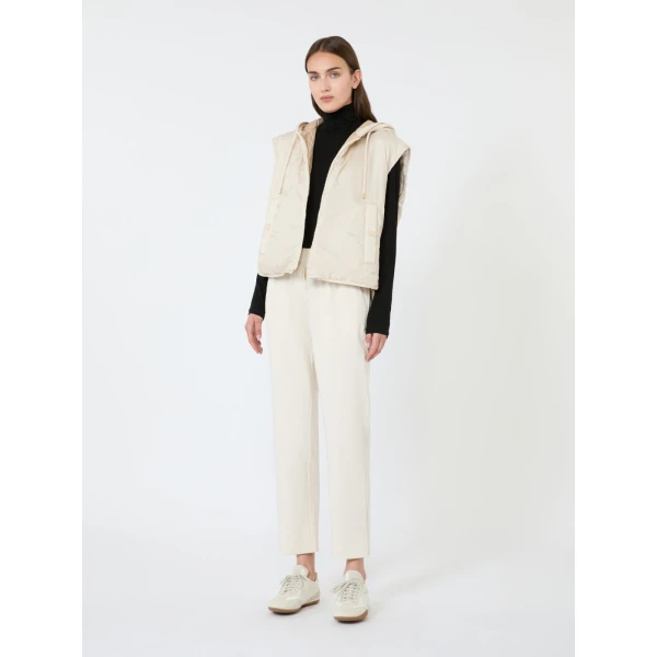 Max Mara Elfo Milano Knit Jersey Trousers in Ivory | Tailored pants | Coveti