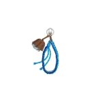 Max Mara Elica Nappa Leather and Rope Keyring in Cornflower Blue | Bag charms | Coveti