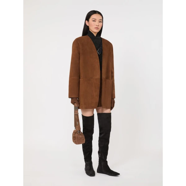 Max Mara Eliche Melange Mohair Cropped Jumper in Dark Grey | Sweaters | Coveti
