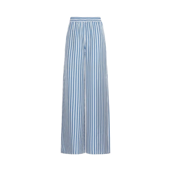 Max Mara Eliseo Printed Silk Relaxed Trousers in Silk White | Wide leg pants | Coveti