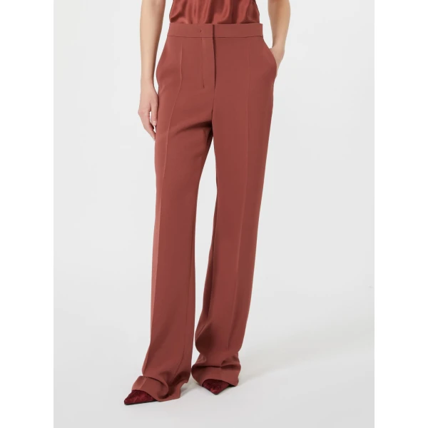 Max Mara Eliseo Tuxedo-Style Cady Trousers in Antique Rose | Tailored pants | Coveti