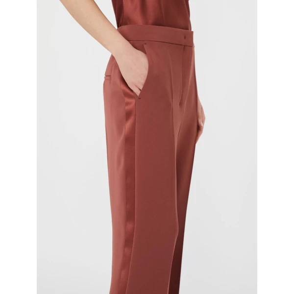 Max Mara Eliseo Tuxedo-Style Cady Trousers in Antique Rose | Tailored pants | Coveti