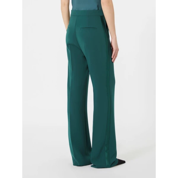 Max Mara Eliseo Tuxedo-Style Cady Trousers in Dark Green | Tailored pants | Coveti