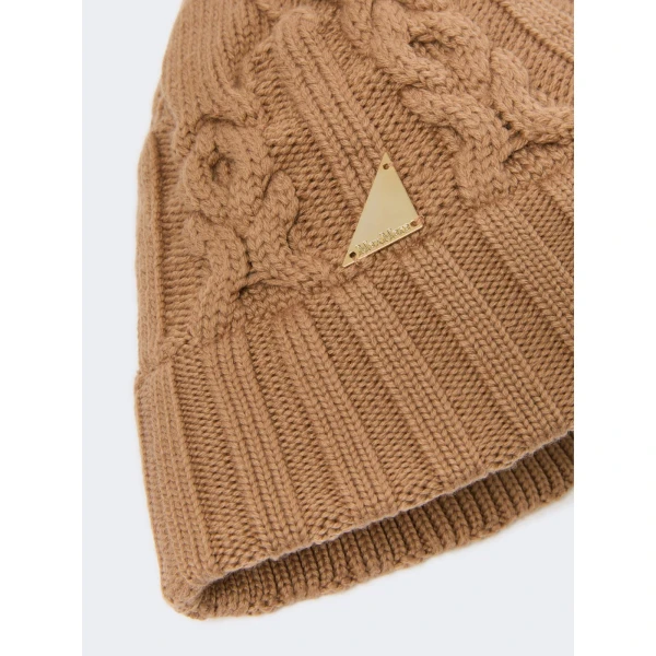 Max Mara Elleni Wool Knit Bucket Hat in Hazelnut Brown | Hats | Coveti