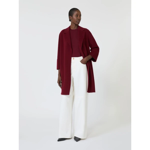 Max Mara Ellisse Cotton Bull Wide-Leg Trousers in White | Wide leg pants | Coveti