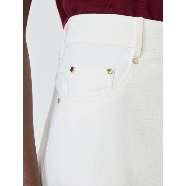 Max Mara Ellisse Cotton Bull Wide-Leg Trousers in White | Wide leg pants | Coveti