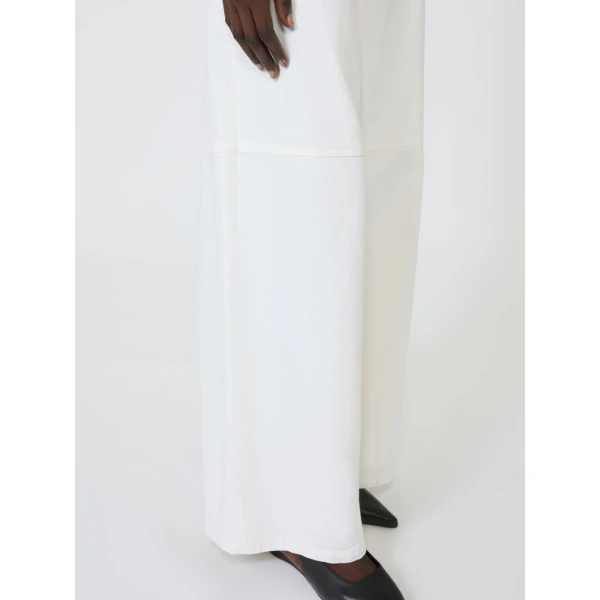 Max Mara Ellisse Cotton Bull Wide-Leg Trousers in White | Wide leg pants | Coveti