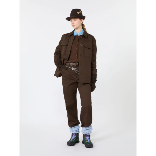 Max Mara Elmo Cotton Satin Short Jacket in Brown | Blazers | Coveti