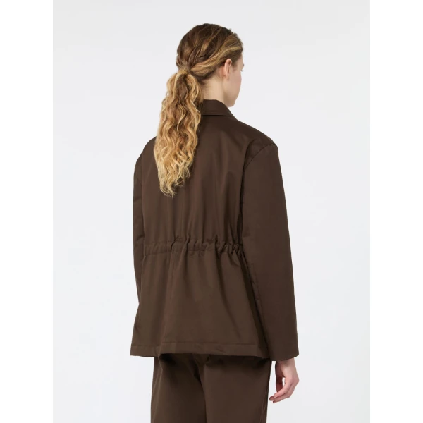 Max Mara Elmo Cotton Satin Short Jacket in Brown | Blazers | Coveti