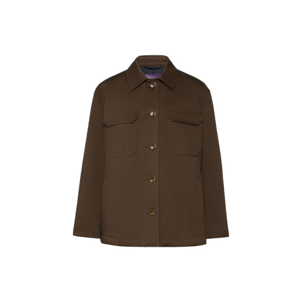 Max Mara Elmo Cotton Satin Short Jacket in Brown | Blazers | Coveti