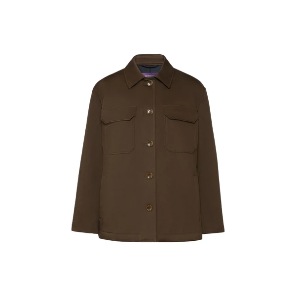 Elmo Cotton Satin Short Jacket in Brown
