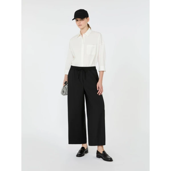 Max Mara Elmo Stretch Wool Joggers in Black | Sweatpants | Coveti