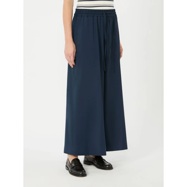 Max Mara Elmo Stretch Wool Joggers in Navy | Sweatpants | Coveti