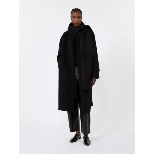 Max Mara Elodia Double Wool Broadcloth Coat in Black | Wool Coat | Coveti