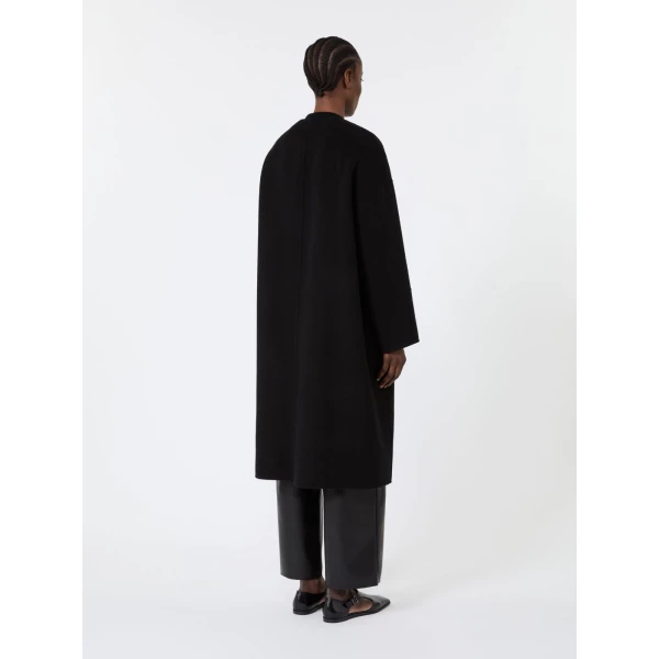 Max Mara Elodia Double Wool Broadcloth Coat in Black | Wool Coat | Coveti