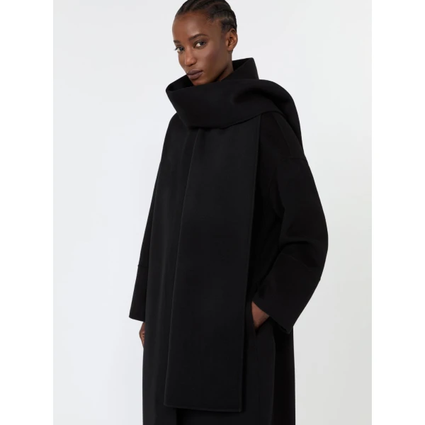 Max Mara Elodia Double Wool Broadcloth Coat in Black | Wool Coat | Coveti