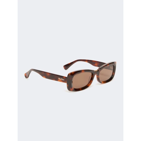 Max Mara Elodia Rectangular Sunglasses in Tawny Bronze Brown | Sunglasses | Coveti