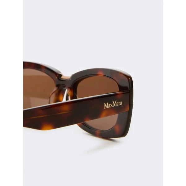 Max Mara Elodia Rectangular Sunglasses in Tawny Bronze Brown | Sunglasses | Coveti