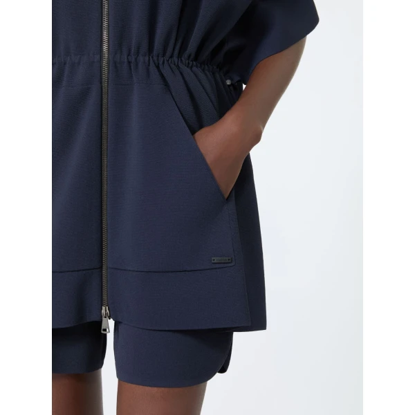 Max Mara Elogio Viscose Crepe Hooded Cardigan in Ultramarine | Cardigan | Coveti