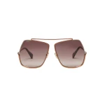 Max Mara Elsa Geometric Sunglasses in Camel | Sunglasses | Coveti