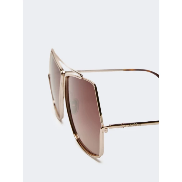 Max Mara Elsa Geometric Sunglasses in Pink | Sunglasses | Coveti