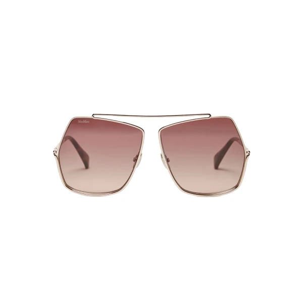 Max Mara Elsa Geometric Sunglasses in Pink | Sunglasses | Coveti