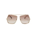 Max Mara Elsapetite Geometric Sunglasses in Brown | Sunglasses | Coveti