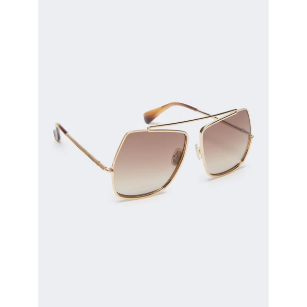 Max Mara Elsapetite Geometric Sunglasses in Brown | Sunglasses | Coveti