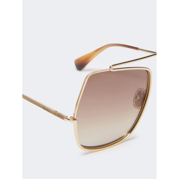 Max Mara Elsapetite Geometric Sunglasses in Brown | Sunglasses | Coveti