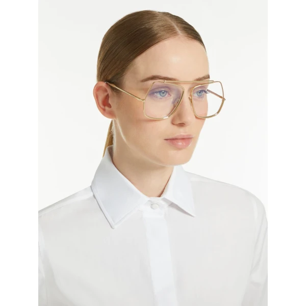 Max Mara Elsav Square Metal Sunglasses in Gold | Sunglasses | Coveti