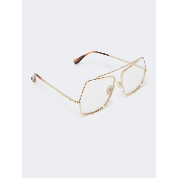 Max Mara Elsav Square Metal Sunglasses in Gold | Sunglasses | Coveti