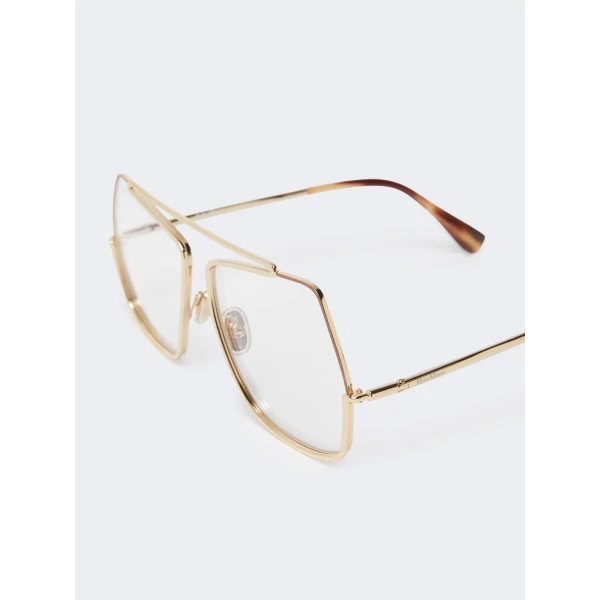Max Mara Elsav Square Metal Sunglasses in Gold | Sunglasses | Coveti