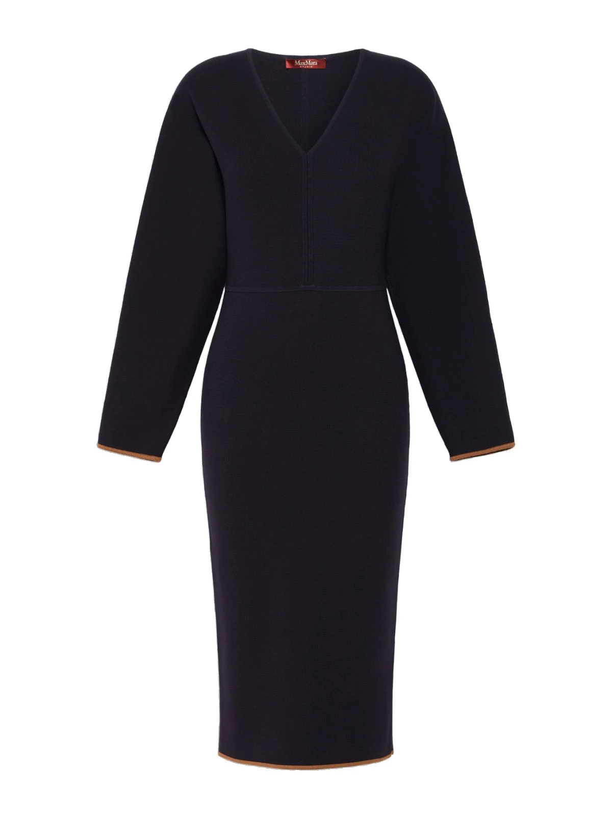 Max Mara Emiro Stretch Viscose Knit Midi Dress in Midnight Blue Max Mara Emiro Stretch Viscose Knit Midi Dress in Midnight Blue | Midi Dresses | Coveti