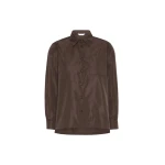 Max Mara Entrata Silk-Blend Radzimir Shirt in Dark Brown | Shirts | Coveti