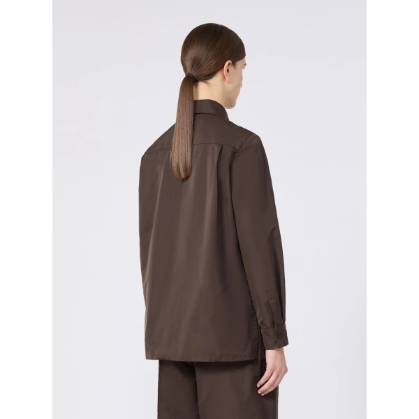 Max Mara Entrata Silk-Blend Radzimir Shirt in Dark Brown | Shirts | Coveti