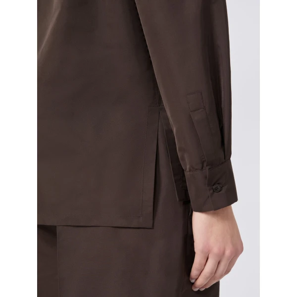 Max Mara Entrata Silk-Blend Radzimir Shirt in Dark Brown | Shirts | Coveti